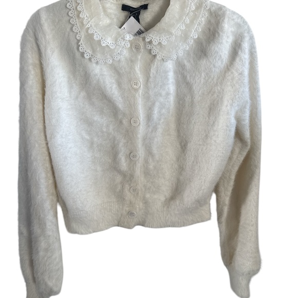 Forever 21 Cream Lace Collar Cardigan – Large – NWT - Picture 3 of 6